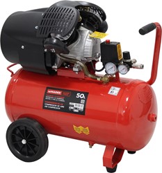 Mostrar informações para Compressor de Ar Monobloco, 50L, 3HP, 2 Cilindros Imagem de Compressor de Ar Monobloco, 50L, 3HP, 2 Cilindros