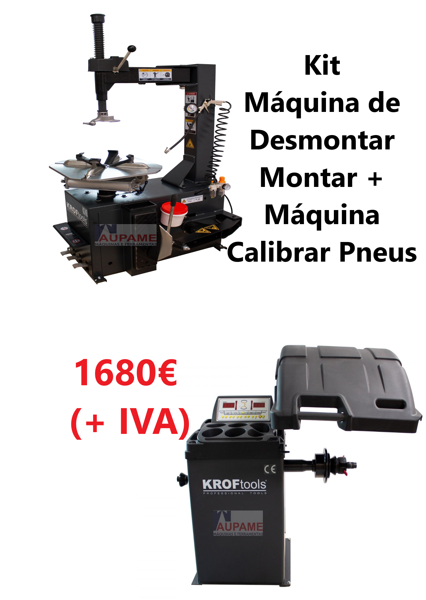 Imagem de Kit - Máquina de Desmontar e Montar + Máquina Calibrar Pneus