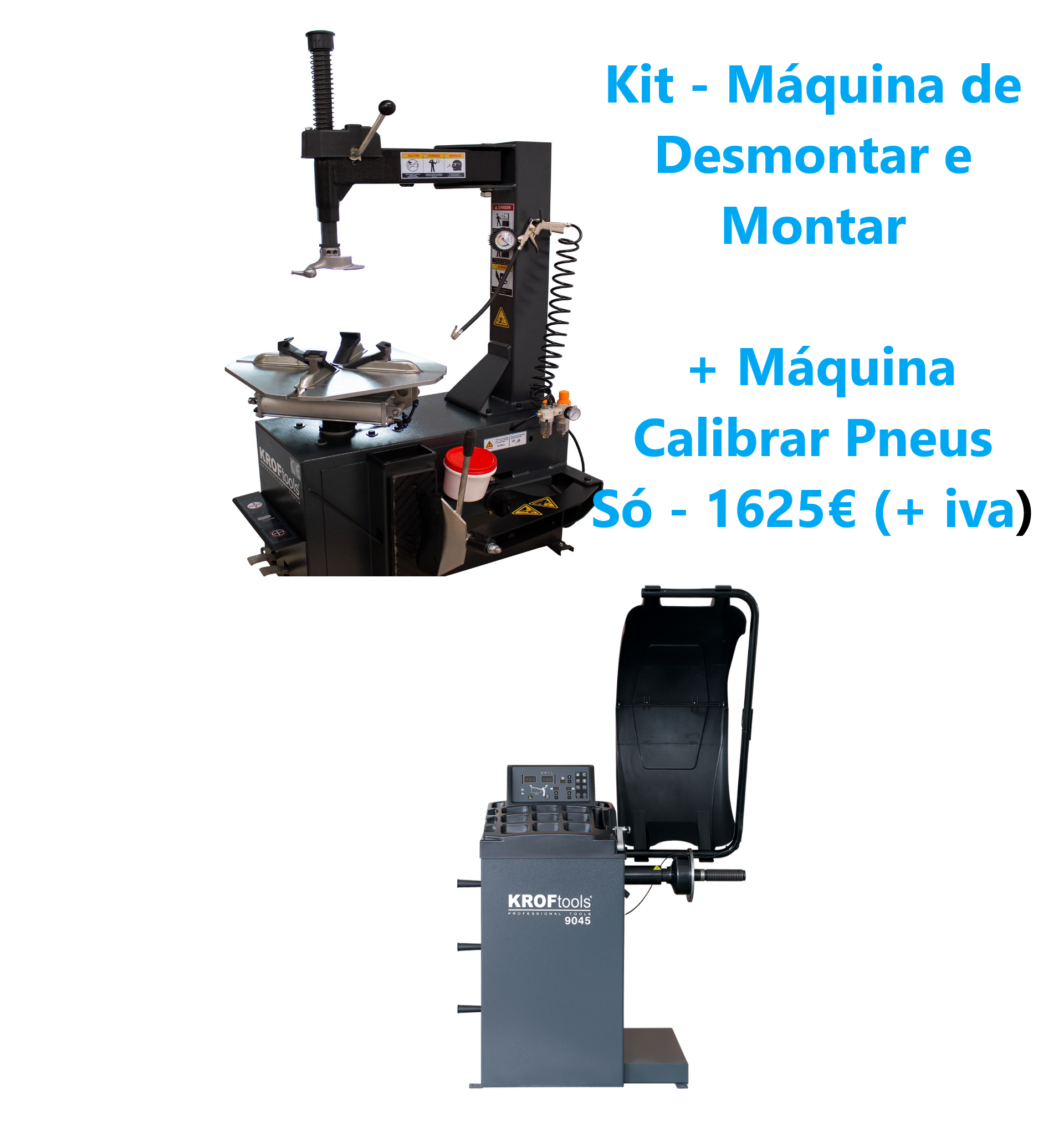 Imagem de Kit - Máquina de Desmontar e Montar + Máquina Calibrar Pneus