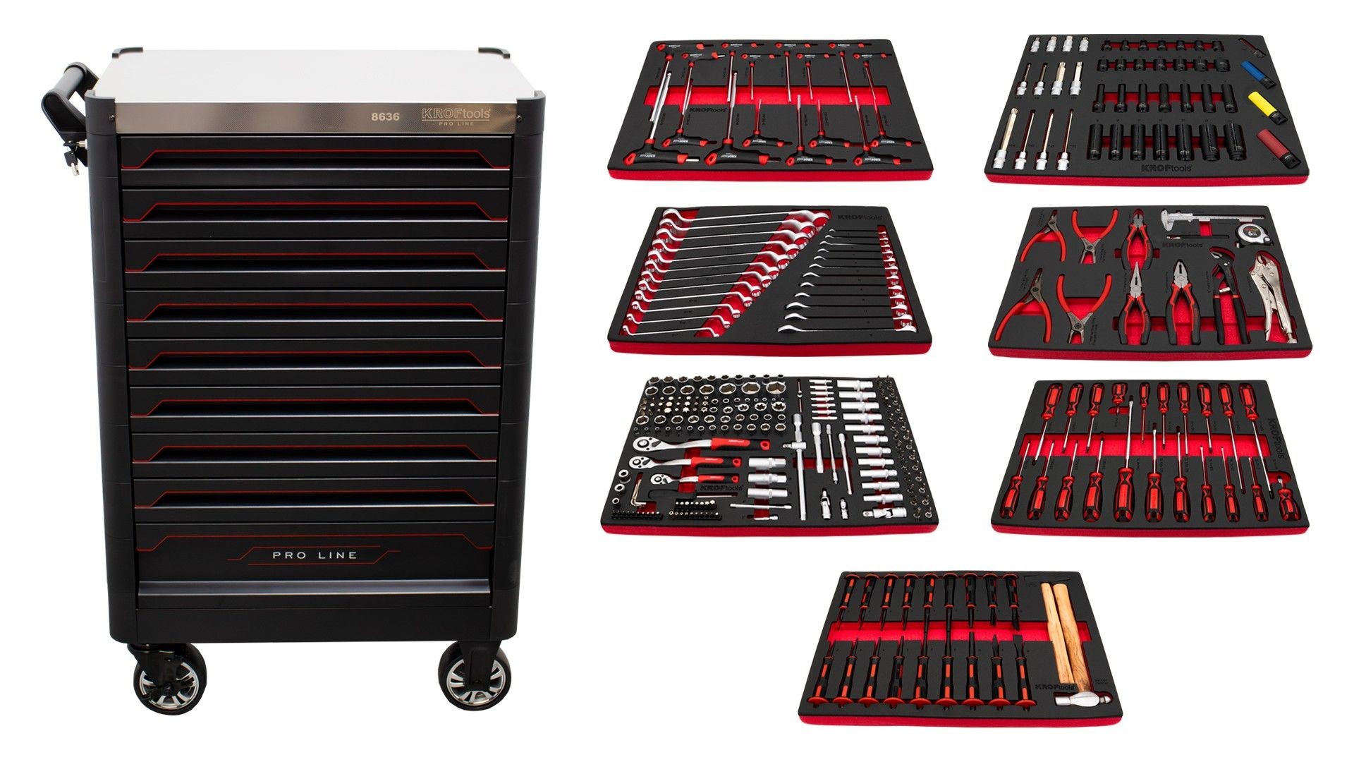 Imagem de CARRO FERRAMENTAS PROLINE 9 GAVETAS 318PCS