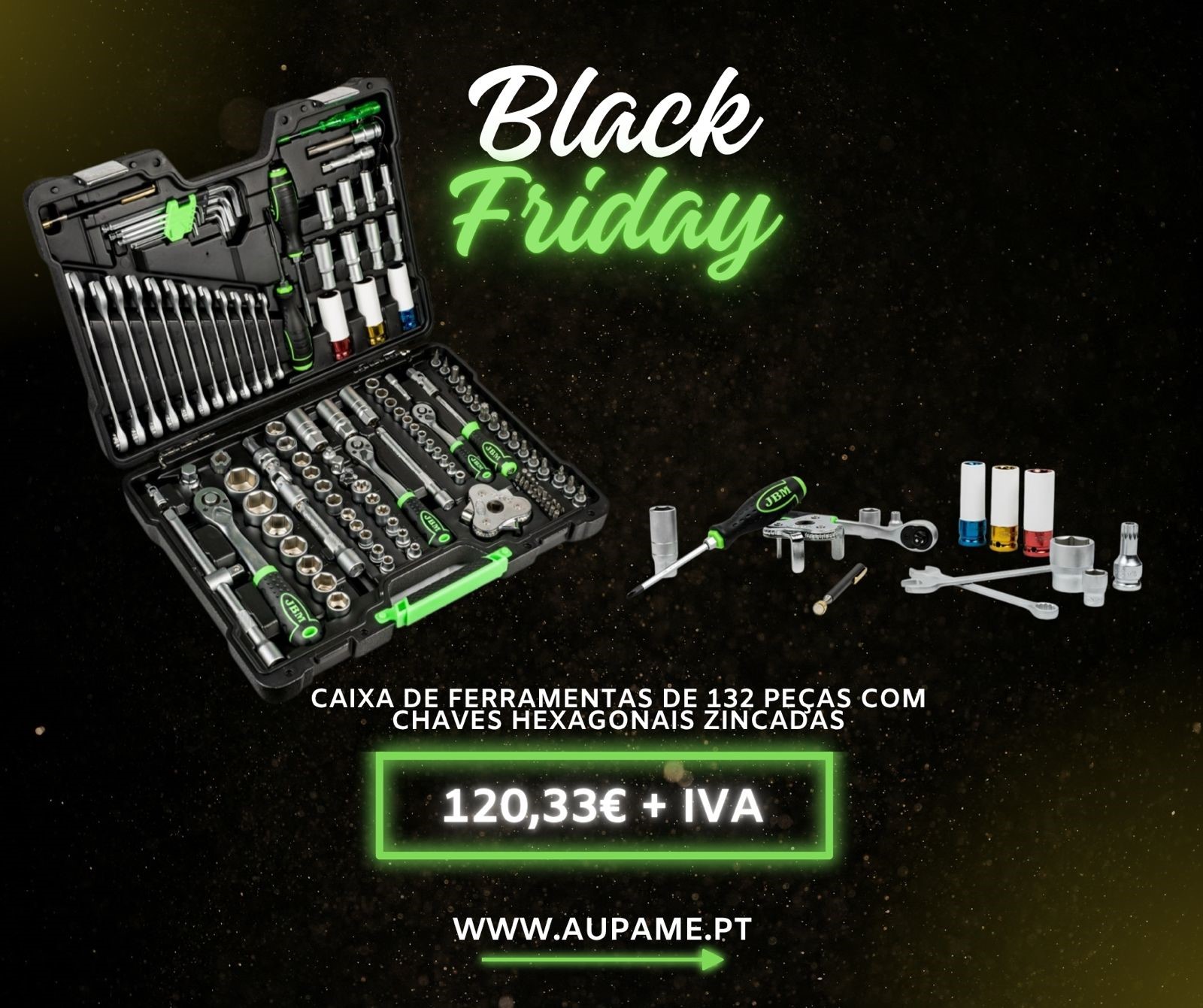 Imagem de CAIXA DE FERRAMENTAS DE 132 PEÇAS COM CHAVES HEXAGONAIS ZINCADAS